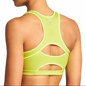 Athleta Double Dare Sports Bra in Bright Yellow